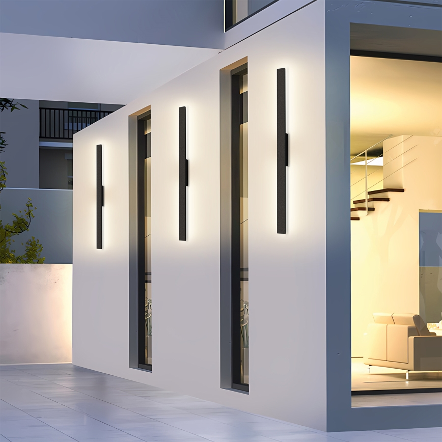Brilagi - LUNA Aplique de parede exterior LED/24W/230V 4000K IP65 100 cm preto CRI 90