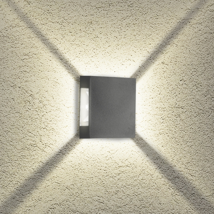 Brilagi - Aplique de parede LED para exterior QUADRAY LED/4W/230V antracite IP65