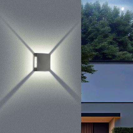 Brilagi - Aplique de parede LED para exterior QUADRAY LED/4W/230V antracite IP65