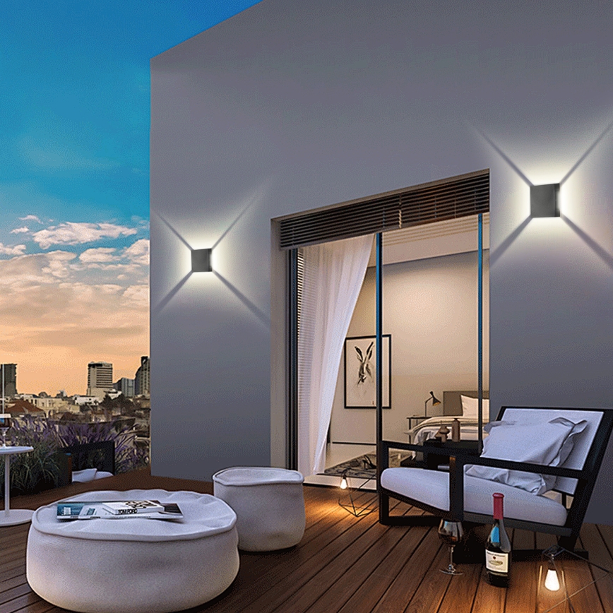 Brilagi - Aplique de parede LED para exterior QUADRAY LED/4W/230V antracite IP65