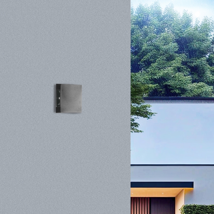 Brilagi - Aplique de parede LED para exterior QUADRAY LED/4W/230V antracite IP65