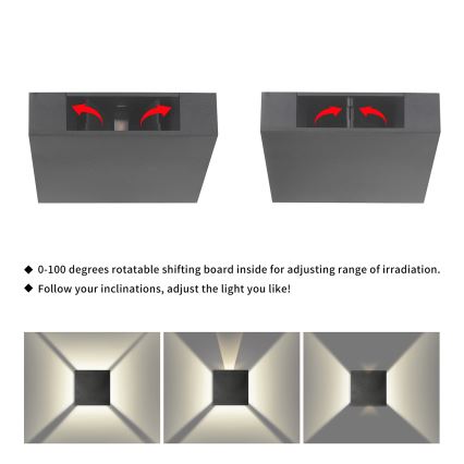 Brilagi - Aplique de parede LED para exterior QUADRAY LED/4W/230V antracite IP65