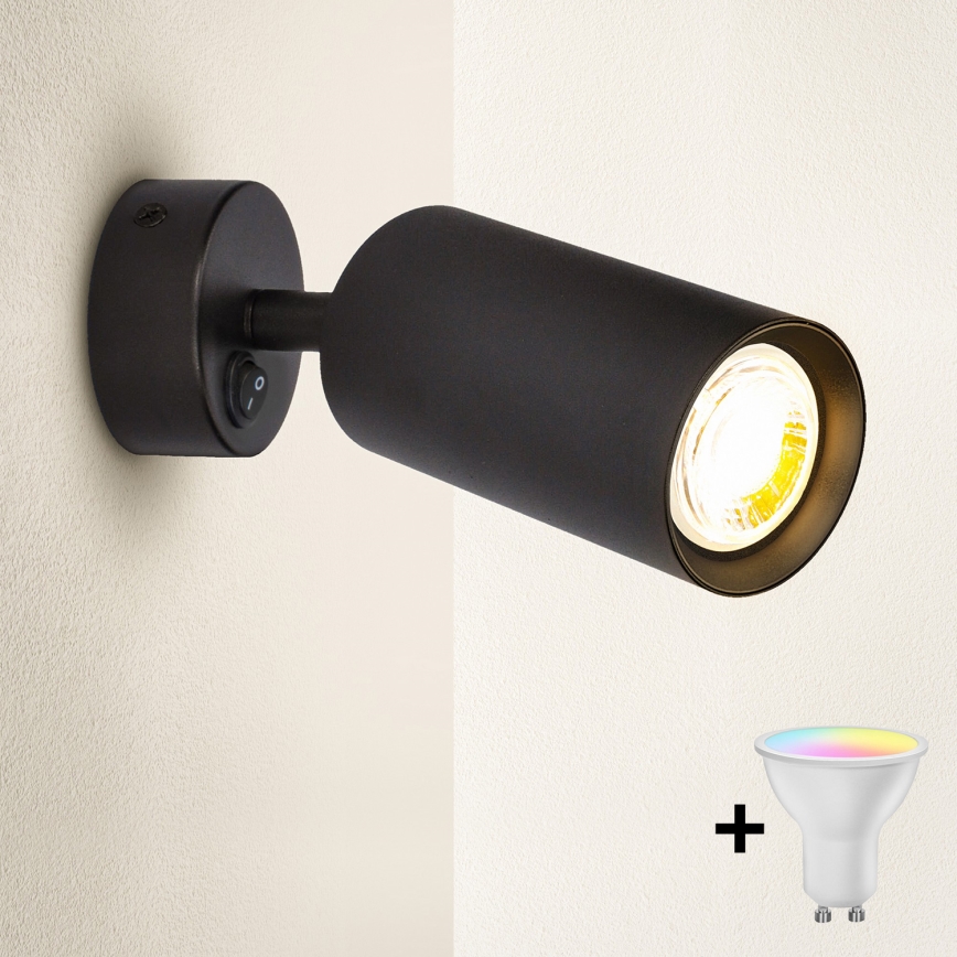 Brilagi - Aplique de parede LED RGBW regulável SELE 1xGU10/6,5W/230V 2700-6500K preto