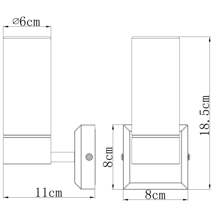 Brilagi - Aplique de parede para casa de banho RAY 1xE14/40W/230V IP44