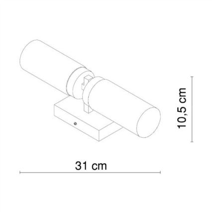 Brilagi - Aplique de parede para casa de banho RAY 2xE14/40W/230V IP44