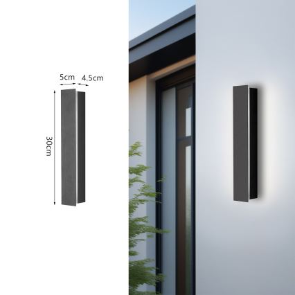 Brilagi - Aplique de parede para exterior LINEAR LED/8W/230V 3000K IP65 30 cm antracite CRI 90