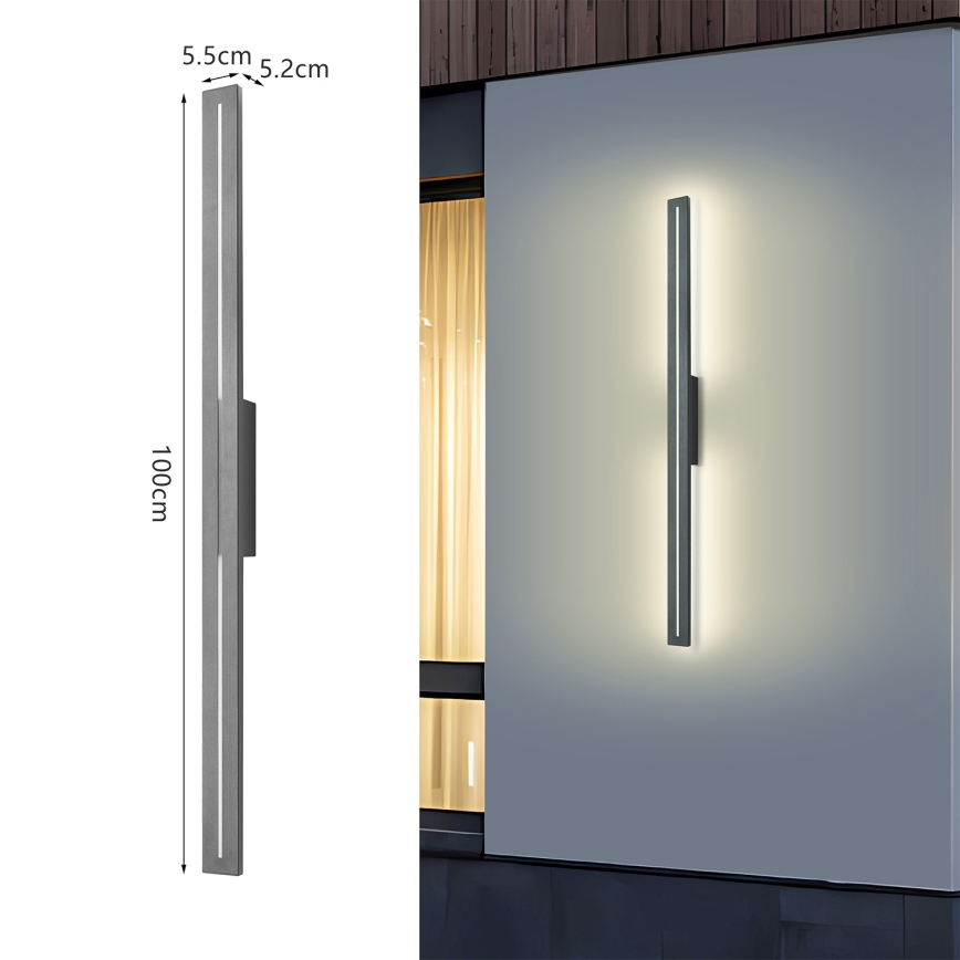 Brilagi - Aplique de parede LED para exterior LINEO LED/24W/230V 3000K IP65 100 cm antracite
