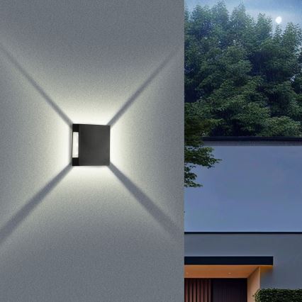 Brilagi - aplique de parede para exterior QUADRAY LED/4W/230V preto IP65