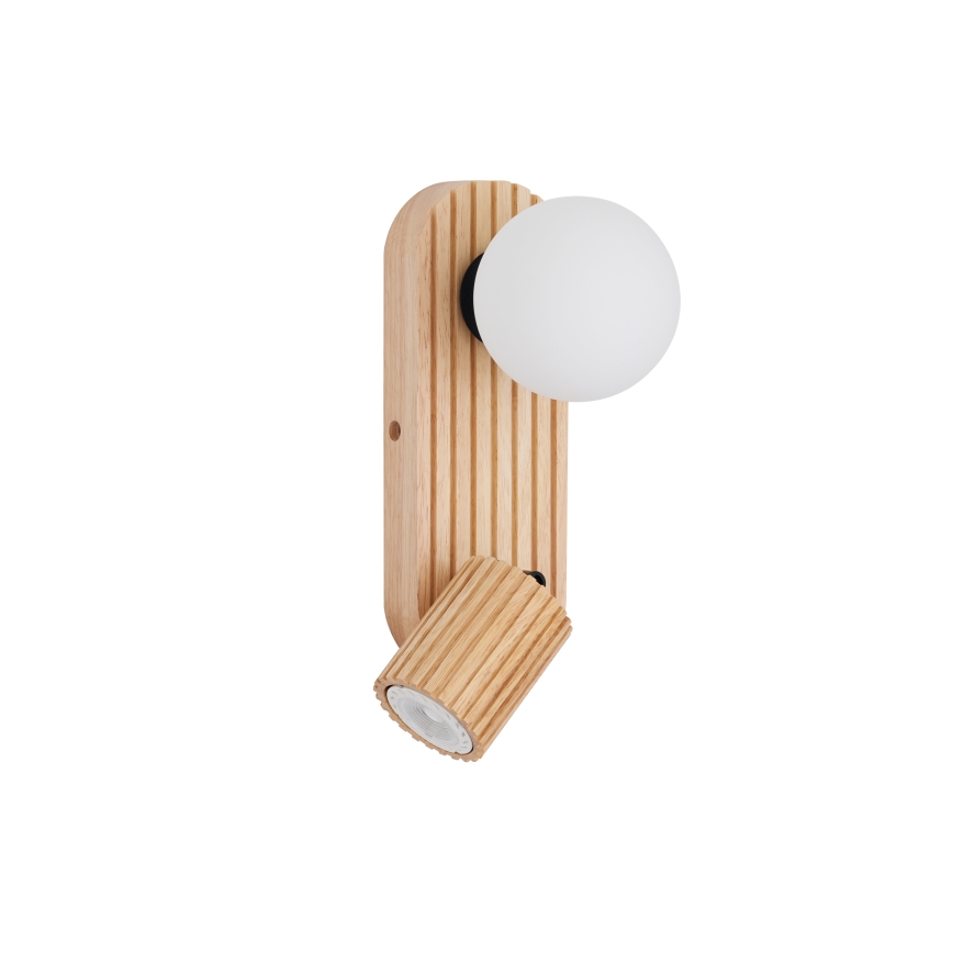 Brilagi - Aplique de parede MODERN WOOD 1xG9/5W/230V + 1xGU10/8W em madeira de seringueira