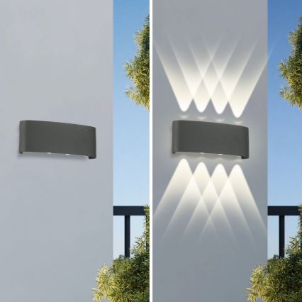 Brilagi - Aplique LED de parede para exterior FLAREBOX LED/8W/230V antracite IP65