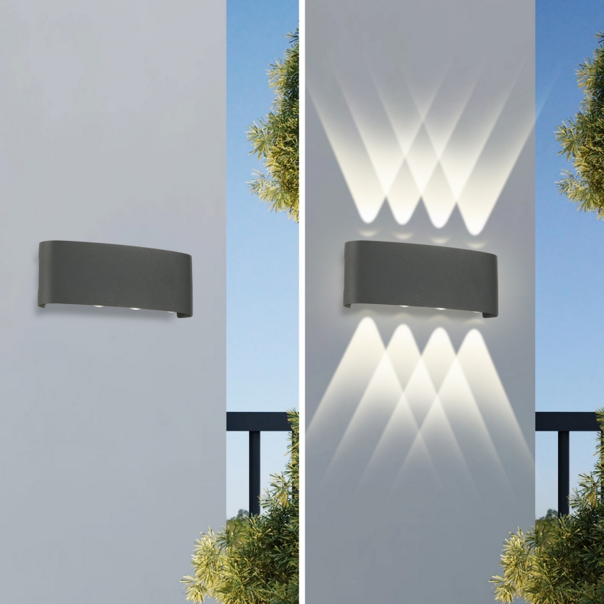 Brilagi - Aplique LED de parede para exterior FLAREBOX LED/8W/230V antracite IP65