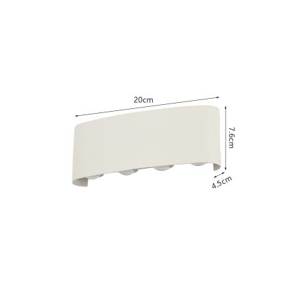 Brilagi - Aplique LED de parede para exterior FLAREBOX LED/8W/230V branco IP65