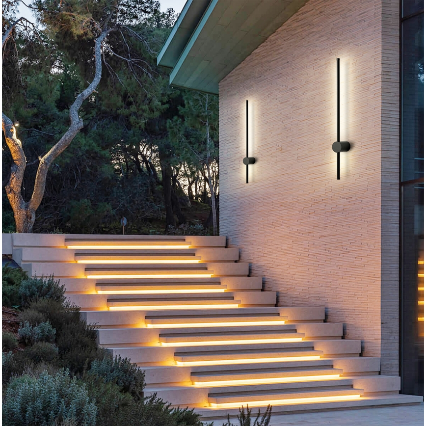 Brilagi - Aplique de parede exterior AURA LED/12W/230V 3000K IP54 65 cm preto