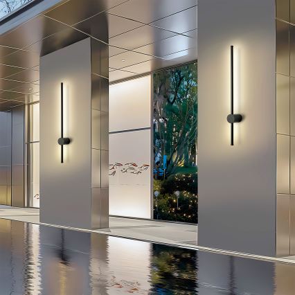 Brilagi - Aplique de parede exterior AURA LED/12W/230V 3000K IP54 65 cm preto