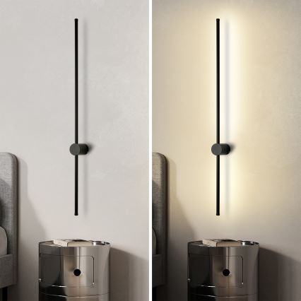 Brilagi - Aplique de parede exterior LED AURA LED/20W/230V 3000K IP54 97 cm preto