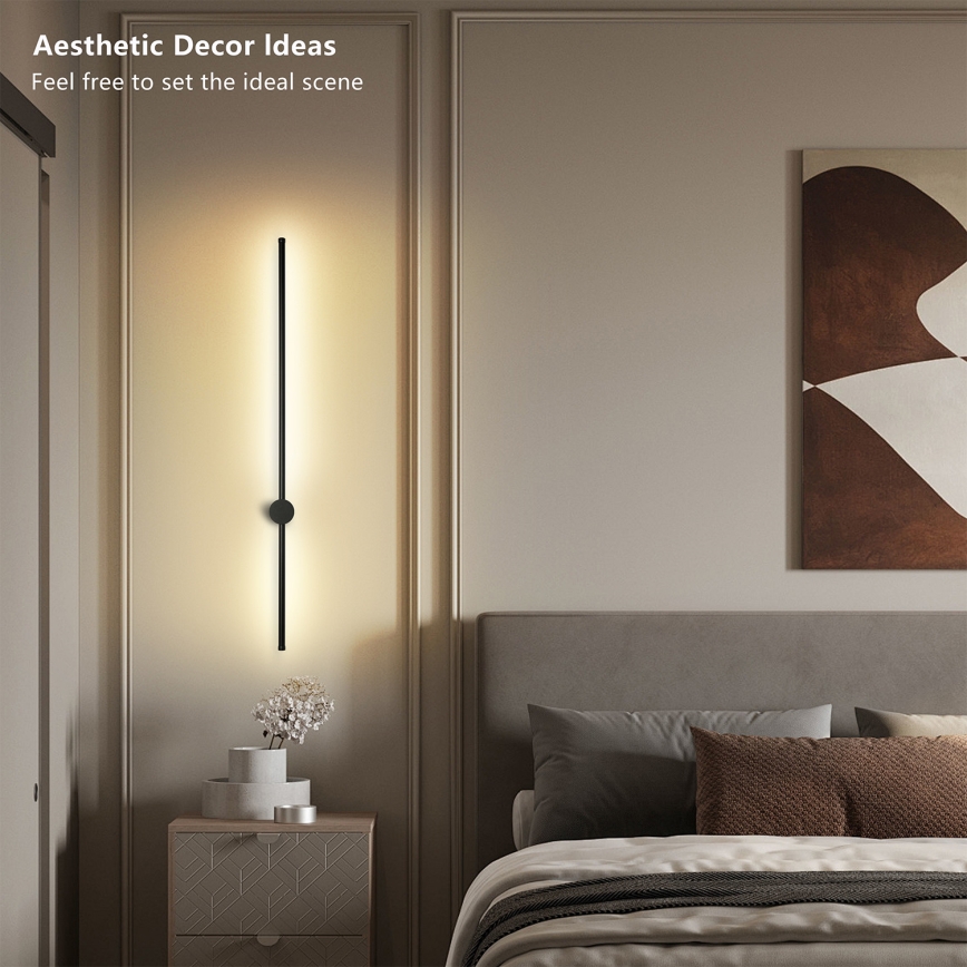 Brilagi - Aplique de parede exterior LED AURA LED/20W/230V 3000K IP54 97 cm preto