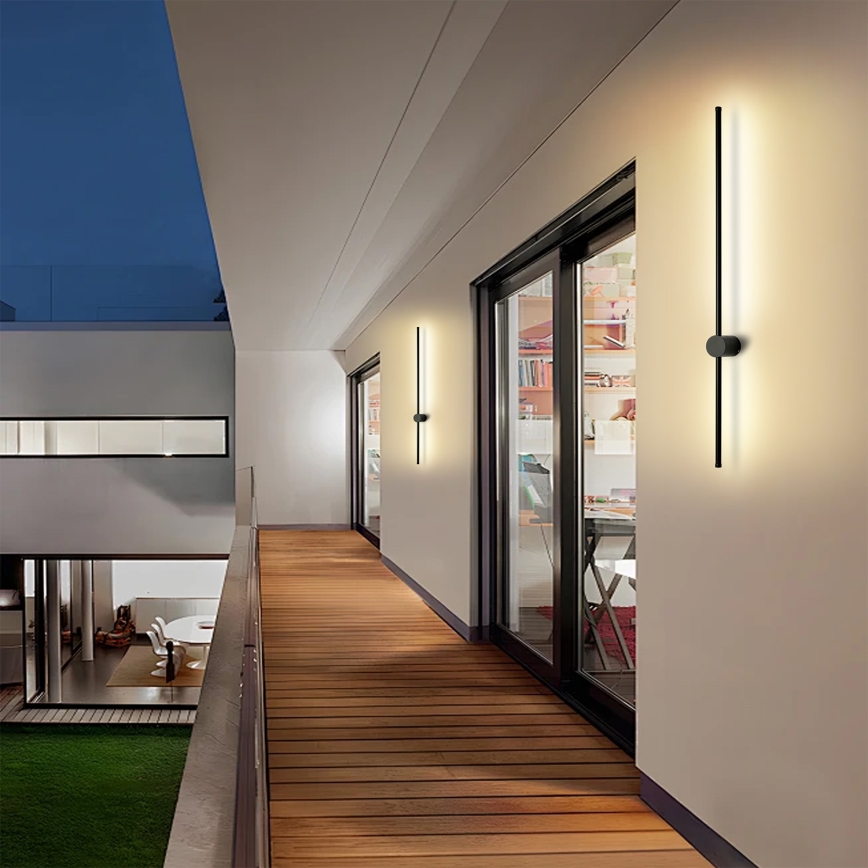 Brilagi - Aplique de parede exterior LED AURA LED/20W/230V 3000K IP54 97 cm preto