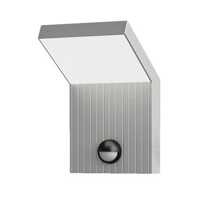Brilagi - Aplique de parede LED para exterior com sensor RIANO LED/8W/230V prateado IP65