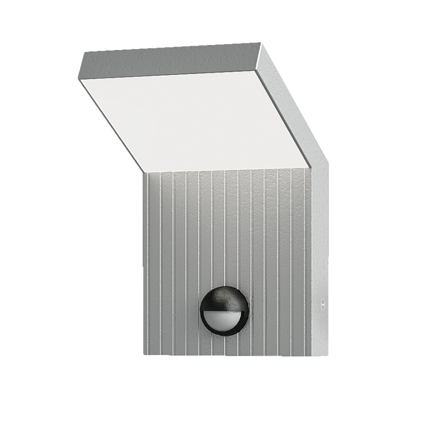 Brilagi - Aplique de parede LED para exterior com sensor RIANO LED/8W/230V prateado IP65