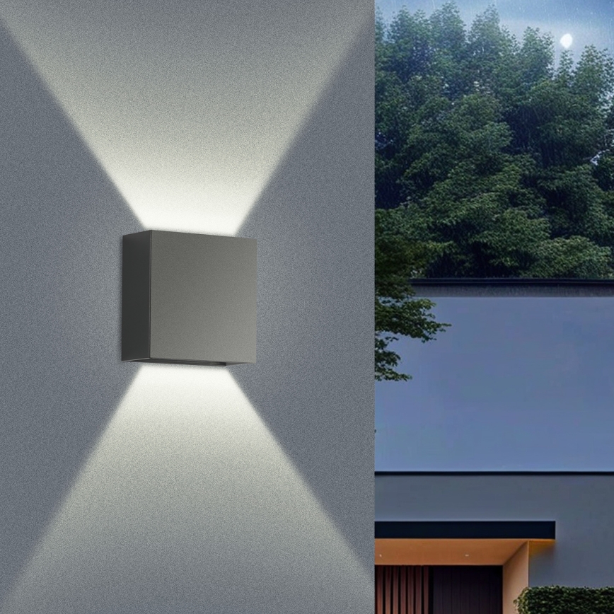 Brilagi - Arandela LED para exterior DOUBLERAY LED/4W/230V antracite IP65