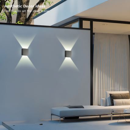 Brilagi - Arandela LED para exterior DOUBLERAY LED/4W/230V antracite IP65