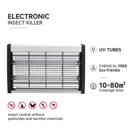 Brilagi - Armadilha elétrica para insetos 2xUV/15W/230V 80 m2