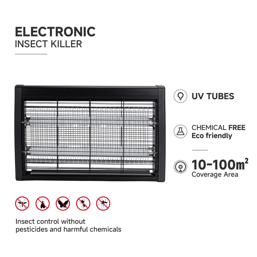 Brilagi - Armadilha elétrica para insetos 2xUV/20W/230V 100 m2