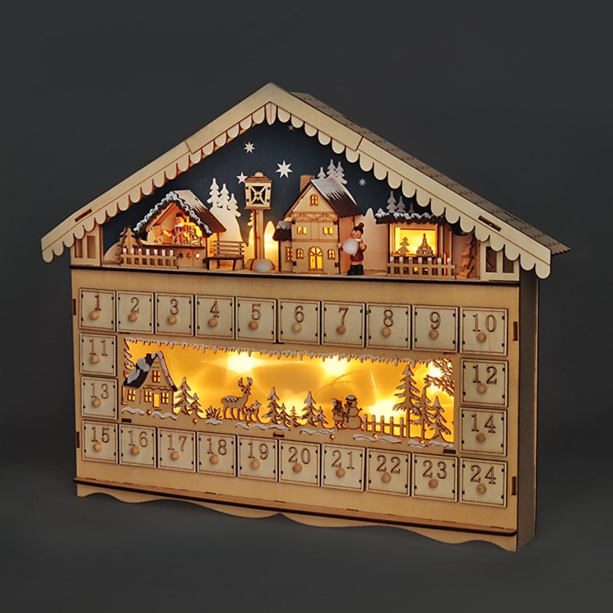 Brilagi - Calendário de Advento LED LED/2xAA pinho