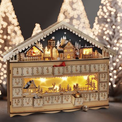 Brilagi - Calendário de Advento LED LED/2xAA pinho
