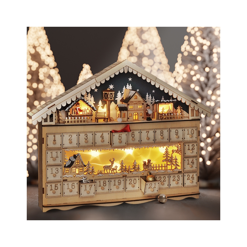 Brilagi - Calendário de Advento LED LED/2xAA pinho