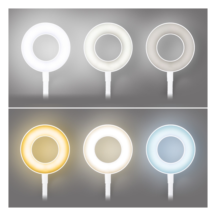 Brilagi - Candeeiro com clipe LED com regulação ORBELA LED/8W/230V 3000/4000/5000K branco