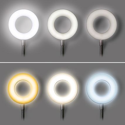 Brilagi -Candeeiro com clipe LED com regulação ORBELA LED/8W/230V 3000/4000/5000K preto