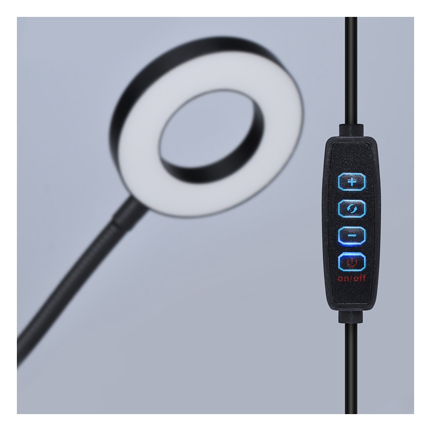 Brilagi -Candeeiro com clipe LED com regulação ORBELA LED/8W/230V 3000/4000/5000K preto