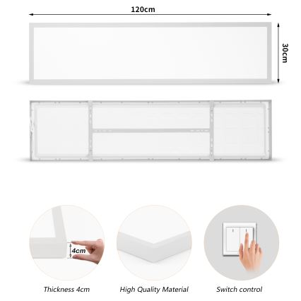 Brilagi - Plafon LED para casa de banho FRAME LED/50W/230V 3000/4000/6000K 120x30 cm IP44 prateado