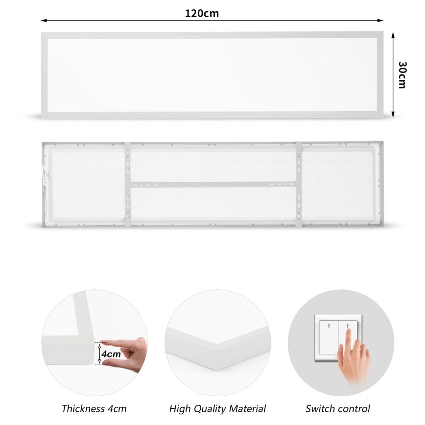 Brilagi - Plafon LED para casa de banho FRAME LED/50W/230V 3000/4000/6000K 120x30 cm IP44 prateado