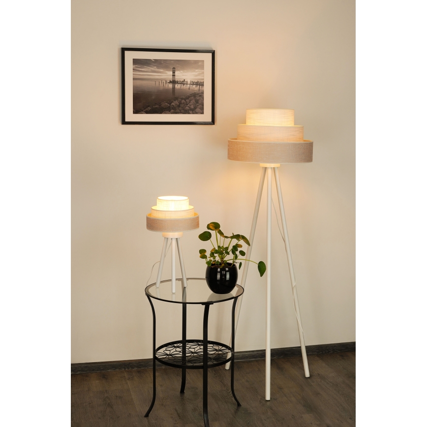 Brilagi - Candeeiro de chão ALASKA LUNETA 1xE27/15W/230V cinzento/creme