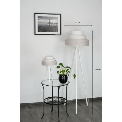 Brilagi - Candeeiro de chão ALASKA LUNETA 1xE27/15W/230V cinzento/creme