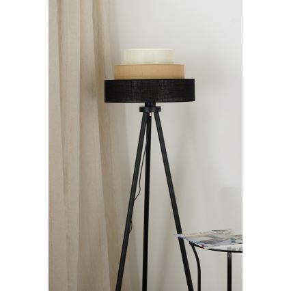 Brilagi - Candeeiro de chão ASPEN LUNETA 1xE27/15W/230V preto/bege/creme