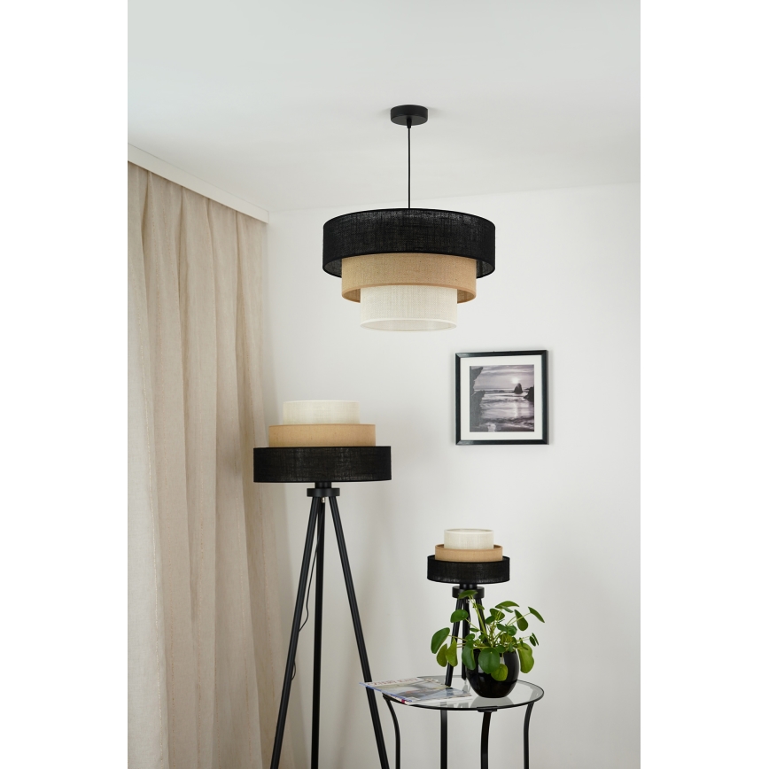 Brilagi - Candeeiro de chão ASPEN LUNETA 1xE27/15W/230V preto/bege/creme