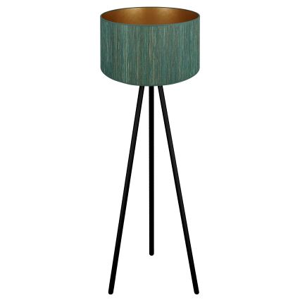 Brilagi - Candeeiro de chão BOSTON ROLLER 1xE27/15W/230V palha verde/dourado
