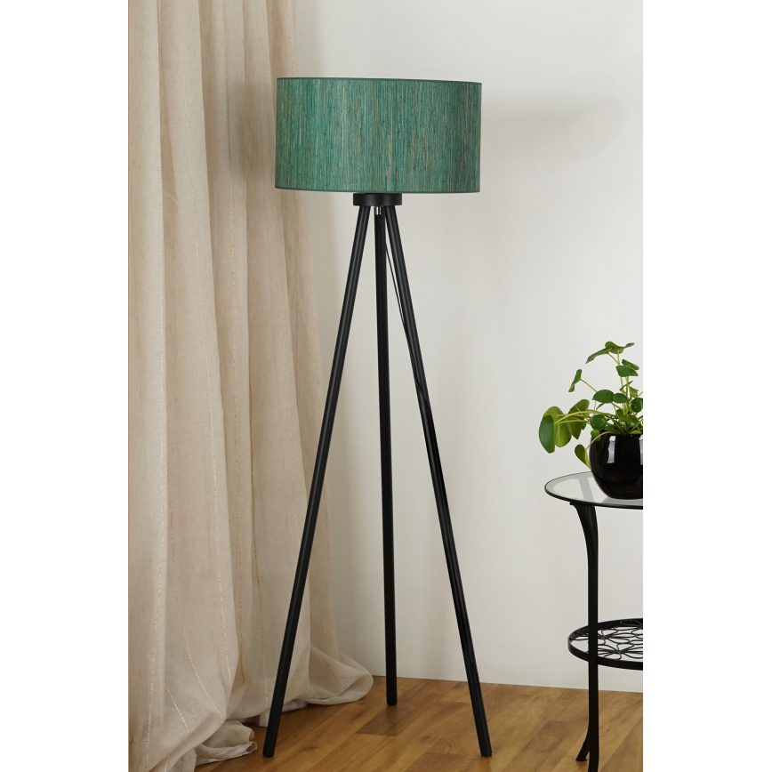 Brilagi - Candeeiro de chão BOSTON ROLLER 1xE27/15W/230V palha verde/dourado