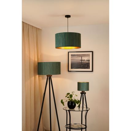 Brilagi - Candeeiro de chão BOSTON ROLLER 1xE27/15W/230V palha verde/dourado