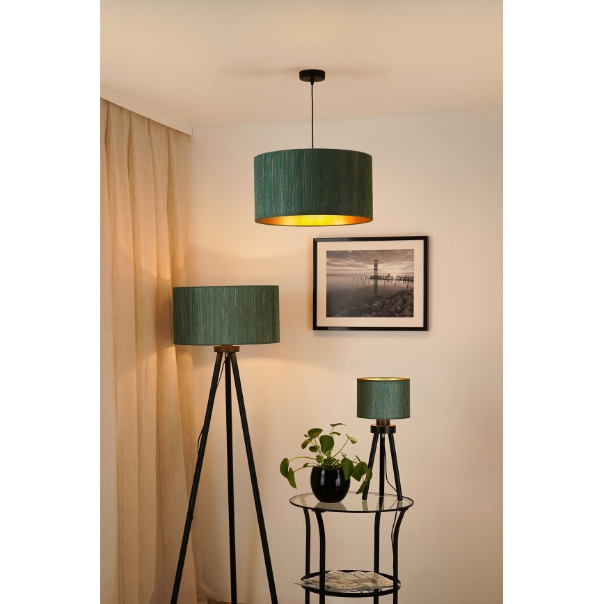 Brilagi - Candeeiro de chão BOSTON ROLLER 1xE27/15W/230V palha verde/dourado