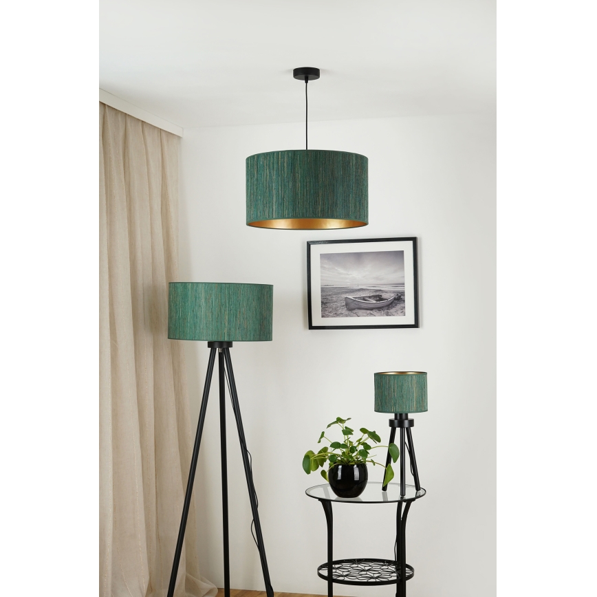 Brilagi - Candeeiro de chão BOSTON ROLLER 1xE27/15W/230V palha verde/dourado