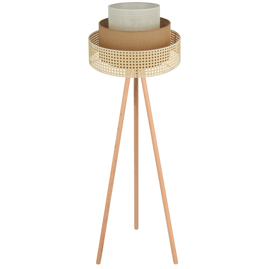Brilagi - Candeeiro de chão CEDAR LUNETA 1xE27/15W/230V bege/castanho/creme