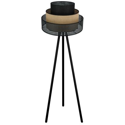 Brilagi - Candeeiro de chão DAKOTA LUNETA 1xE27/15W/230V preto/bege