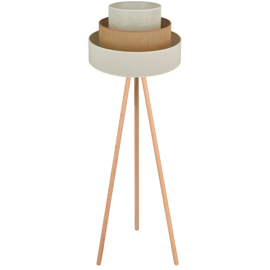Brilagi - Candeeiro de chão DENVER LUNETA 1xE27/15W/230V bege/castanho/creme