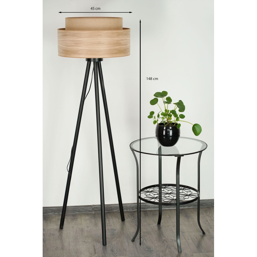 Brilagi - Candeeiro de chão MONTANA BOHO 1xE27/15W/230V castanho/preto