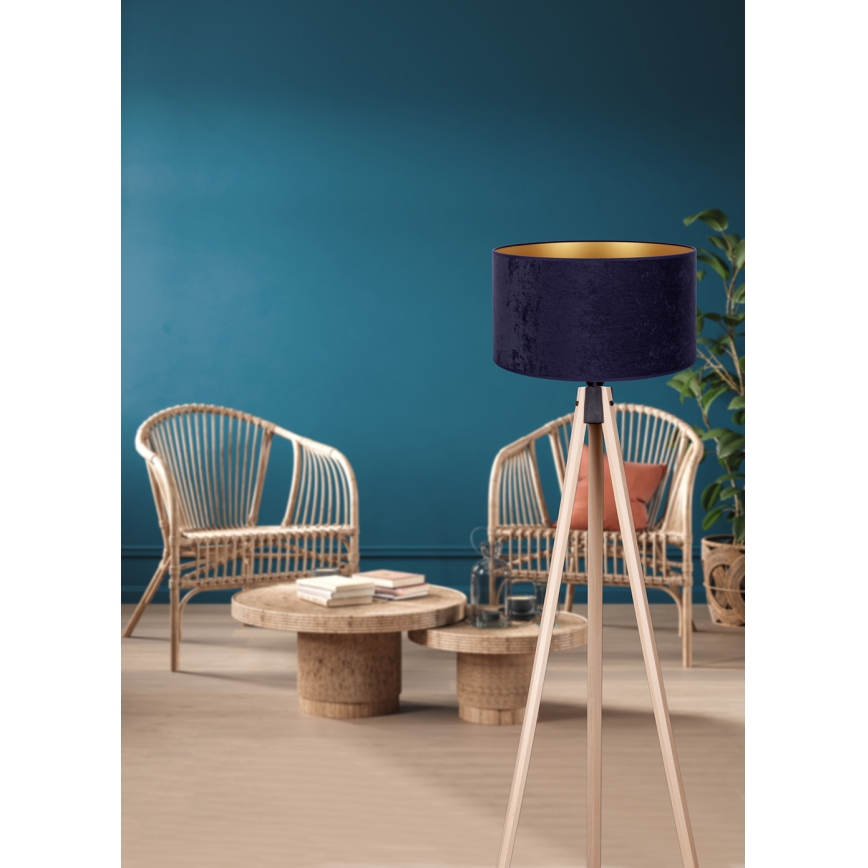 Brilagi - Candeeiro de chão VELVET 1xE27/60W/230V bege/azul