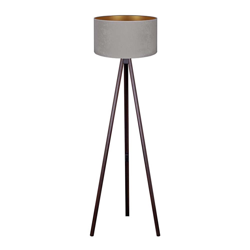 Brilagi - Candeeiro de chão VELVET 1xE27/60W/230V wenge/cinzento